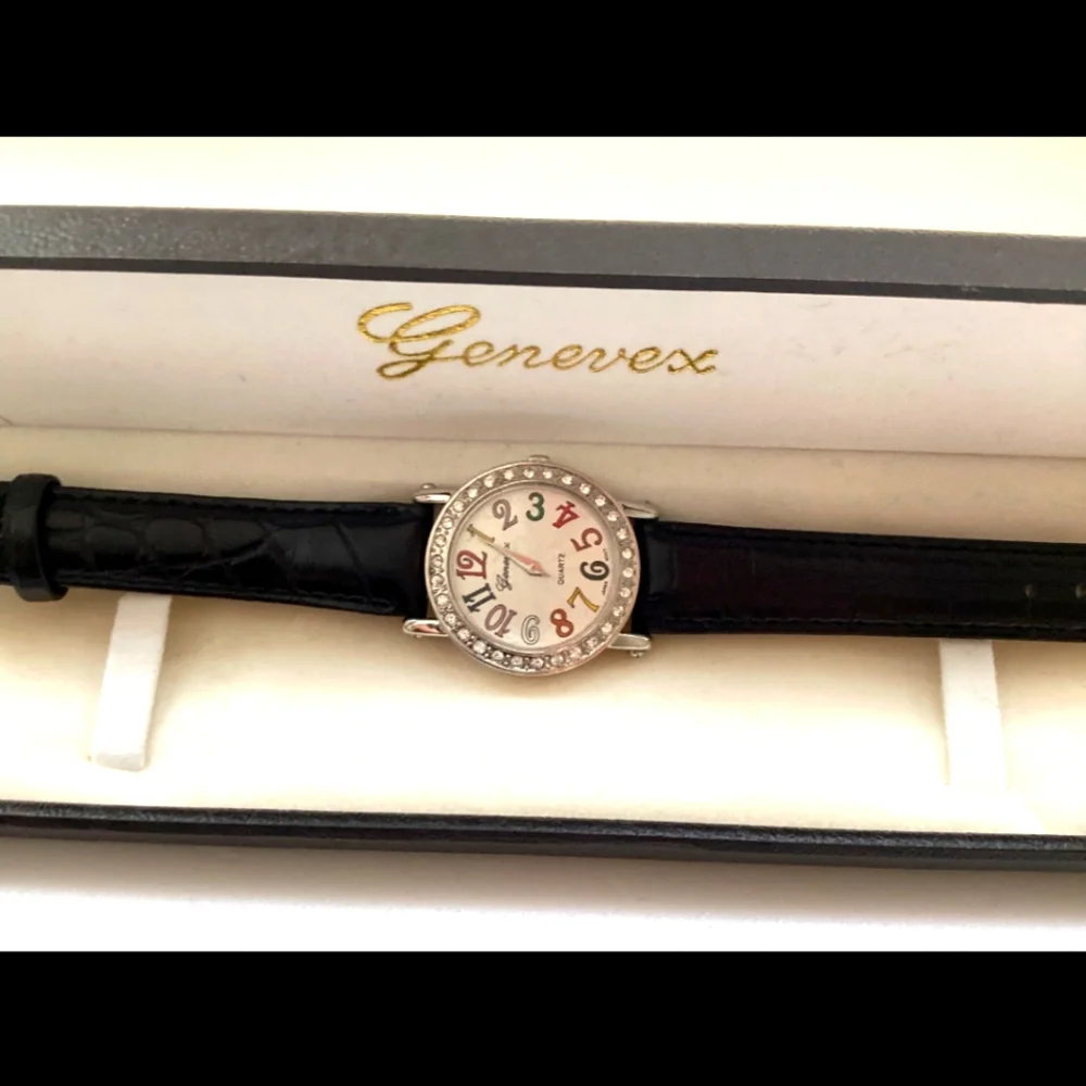 Genevex Women's Crystal Black Watch